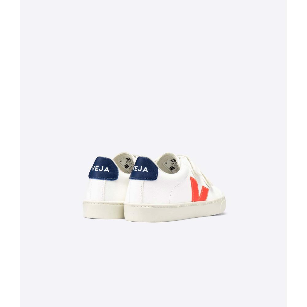 Kids' Veja ESPLAR CHROMEFREE Shoes White/Orange/Blue | SG 730AHK